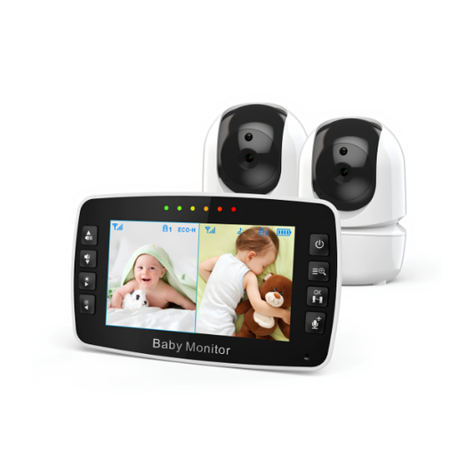 Wireless Baby Monitor Dual Cameras 4.3 Inch Night Vision