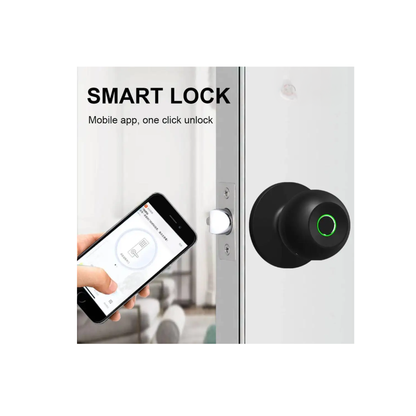 Silver Keyless Fingerprint Door Lock Rechargeable