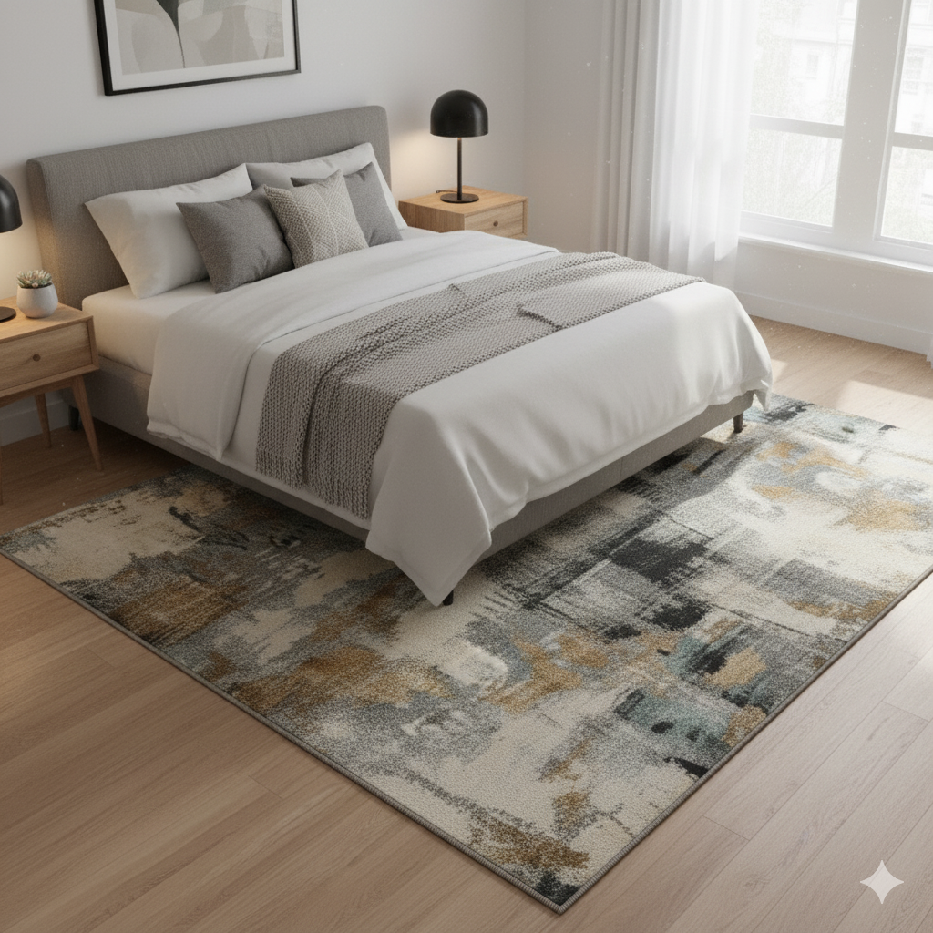 Modern Flannel Carpet 160x230cm Soft Bedroom Floor Mat