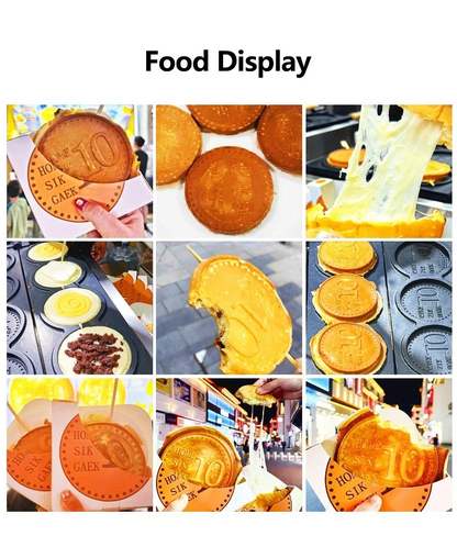 Gold Coin Pattern 4-Grid Electric Waffle Maker