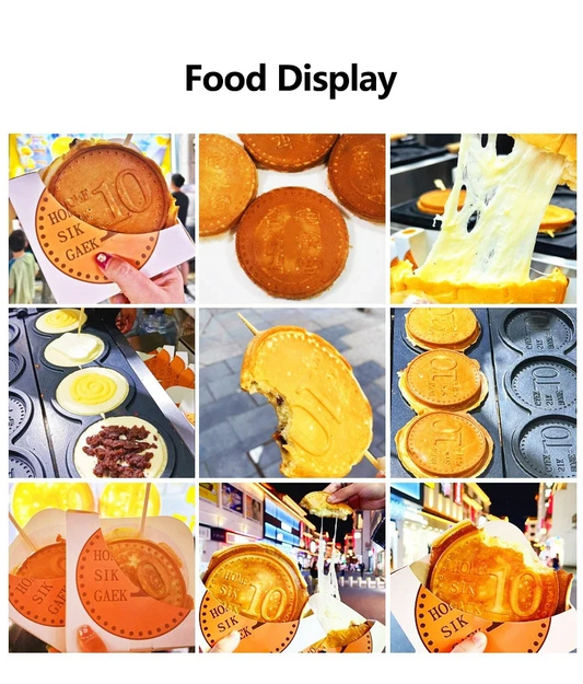 Gold Coin Pattern 4-Grid Electric Waffle Maker