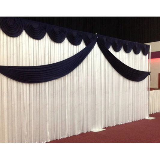 Photo Booth Backdrop 10x20ft White Black Curtain