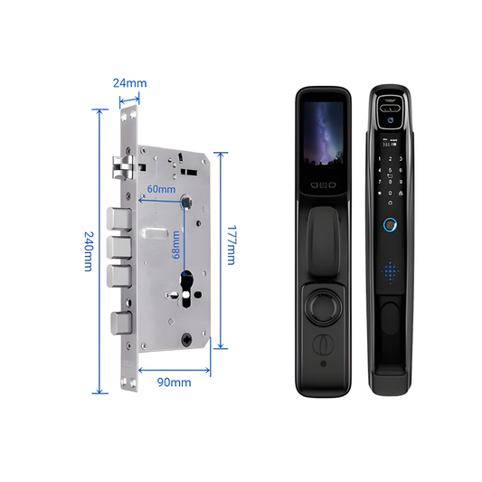Digital Door Lock Face Unlock Matte Black