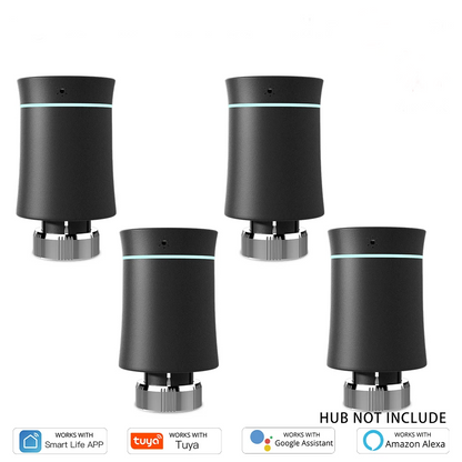 Smart ZigBee Radiator Valve 4-Piece Set with Voice Control