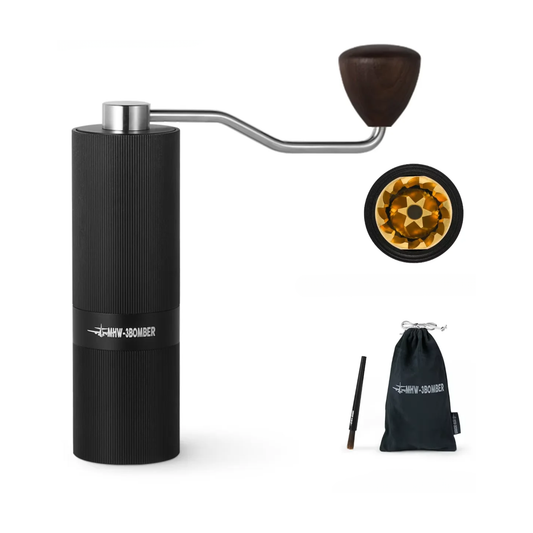 Durable Manual Coffee Grinder with Smooth Titanium Finish