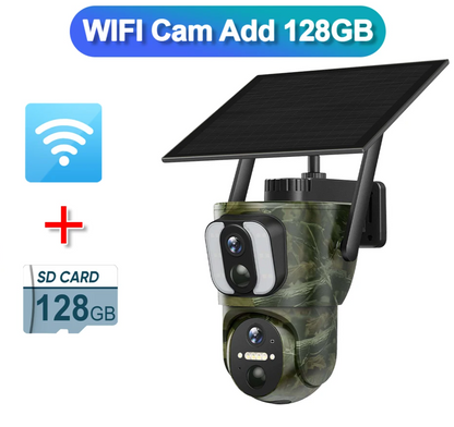 PIR Motion 4K Solar WiFi Security Camera 128GB