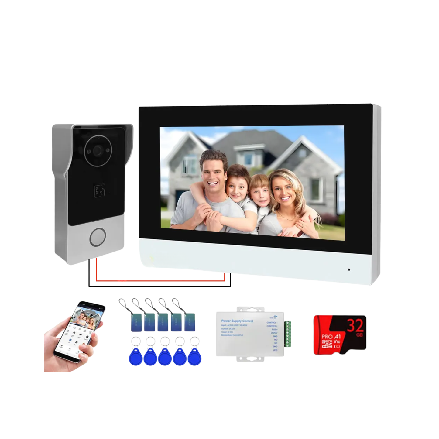 7 Inch Touch Screen Video Doorbell 32GB