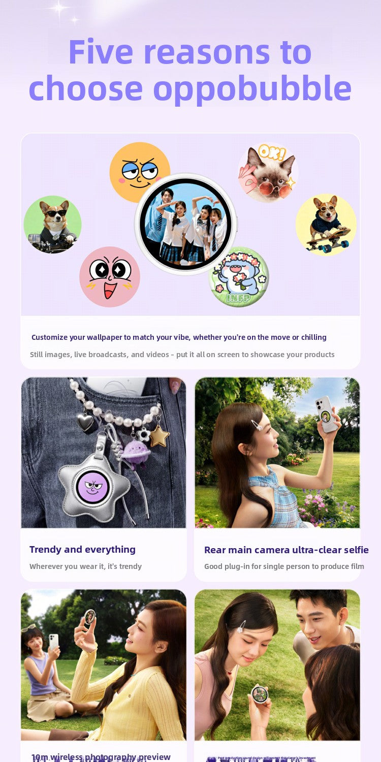Portable Rear Selfie Screen Phone Display for Self-Portraits