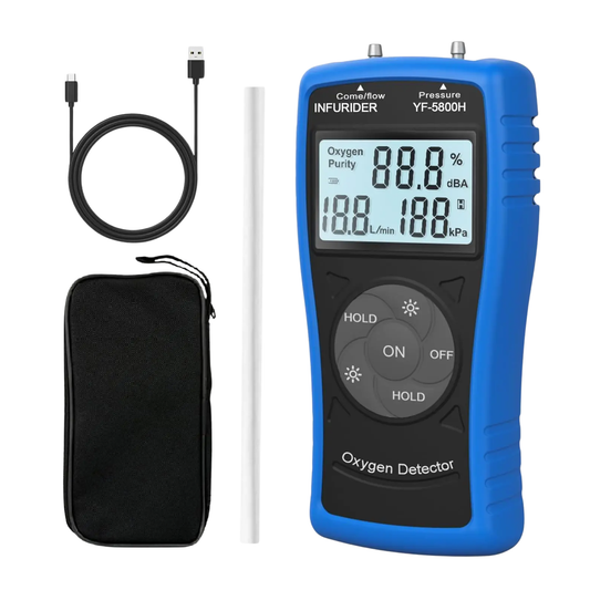 Portable Ultrasonic Oxygen Meter O2 Flow & Pressure