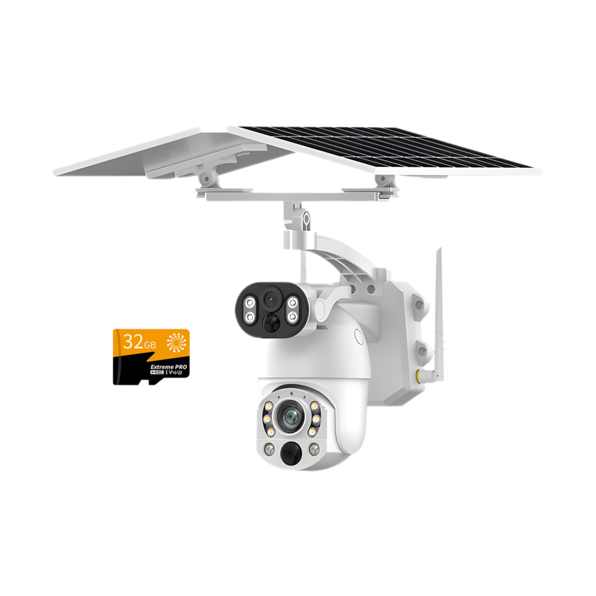 4K Solar PTZ Security Camera 10MP WiFi with 32GB