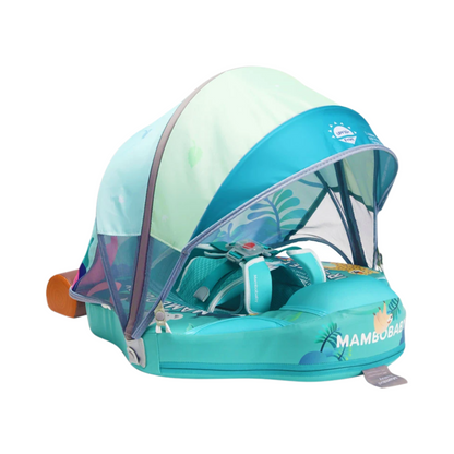 Baby Swimming Float with Canopy Non Inflatable Green