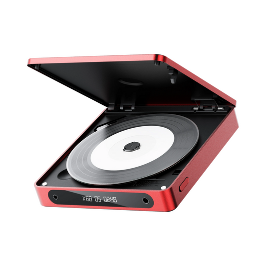 Portable Bluetooth Stereo CD Player with USB Ripping Red