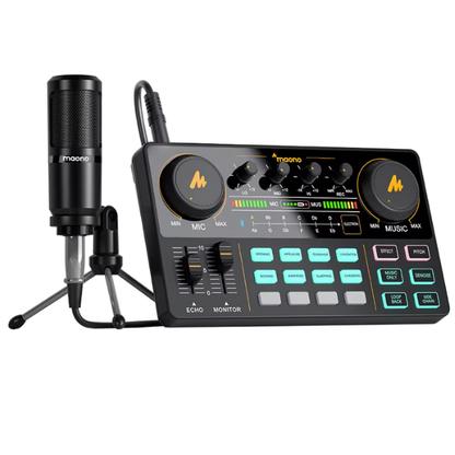 Audio Interface Podcast Mixer Kit with Microphone