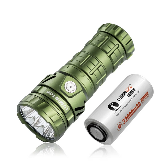 Long-Range 1200m LED Flashlight with Cooling Fan