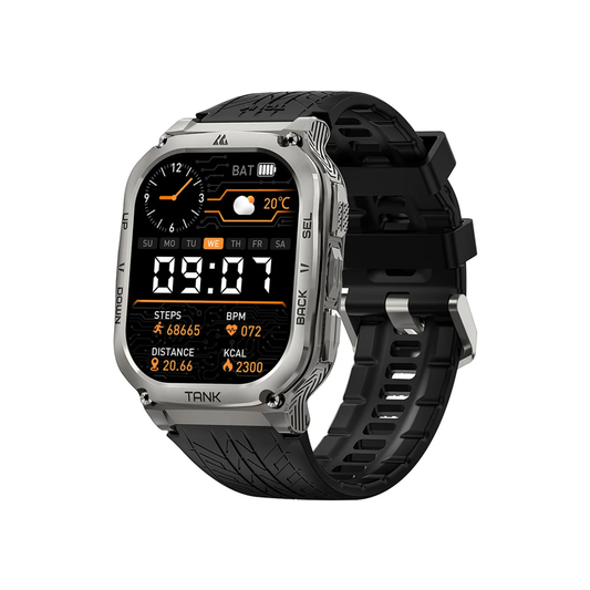 AMOLED Bluetooth Smartwatch Silver Waterproof Design