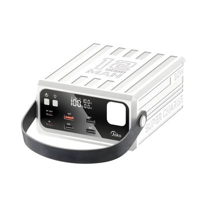 White 120000mAh Portable Power Bank 30W Fast Charge