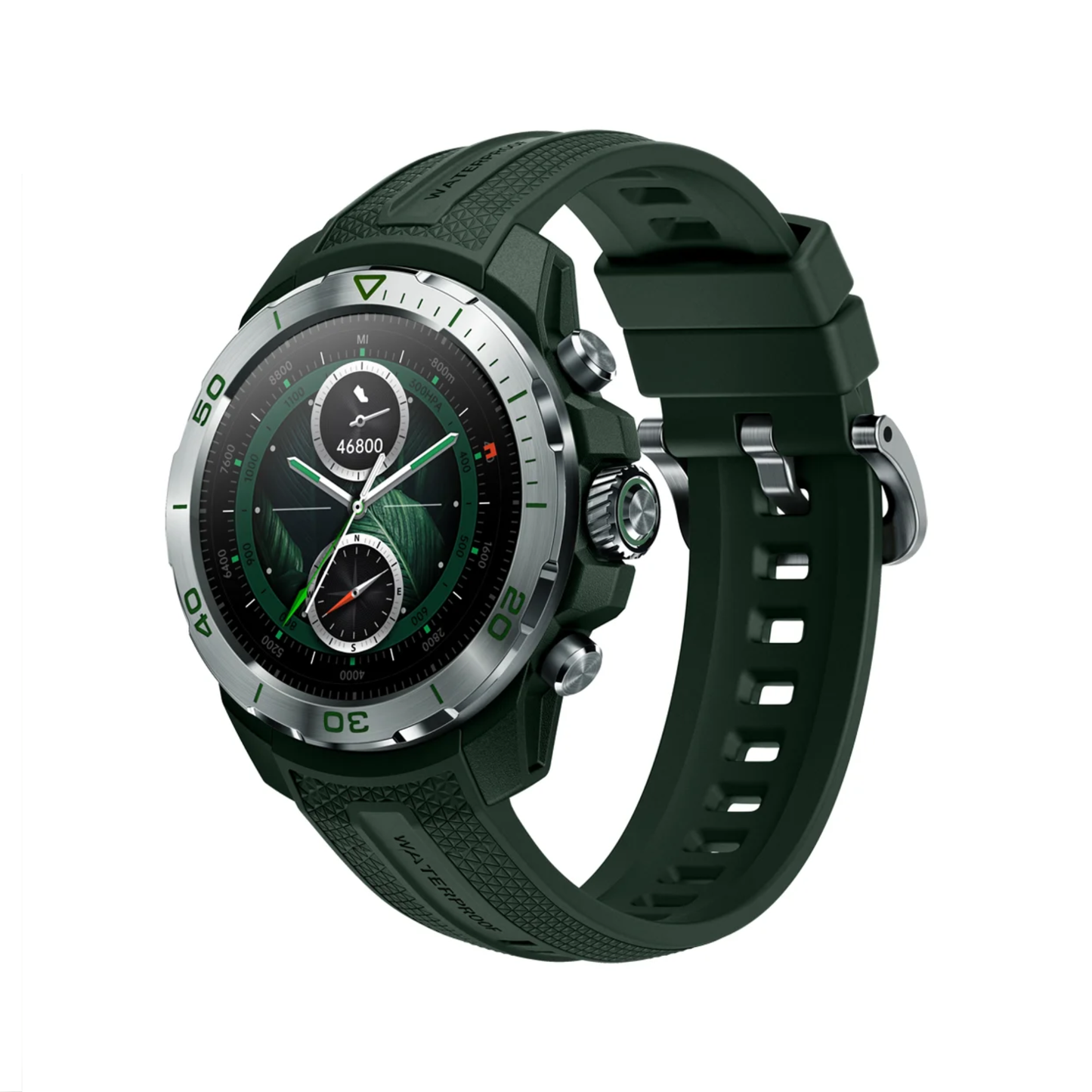 Rugged GPS Sports Smartwatch 10ATM Waterproof Green