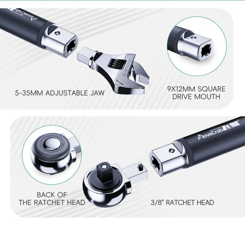 Digital Torque Wrench with Interchangeable Ratchet Heads