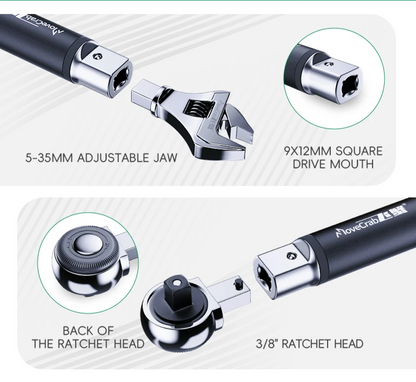 Digital Torque Wrench with Interchangeable Ratchet Heads