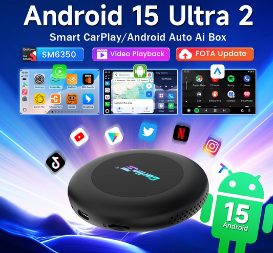 Portable Wireless Car Play Adapter with Android 15 and 8 Core CPU