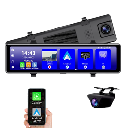 4K Smart Dash Cam Mirror GPS WiFi Rear View