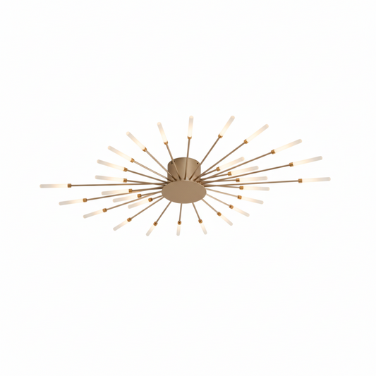 Matte Gold LED Ceiling Lamp 28 Lights for Living Room