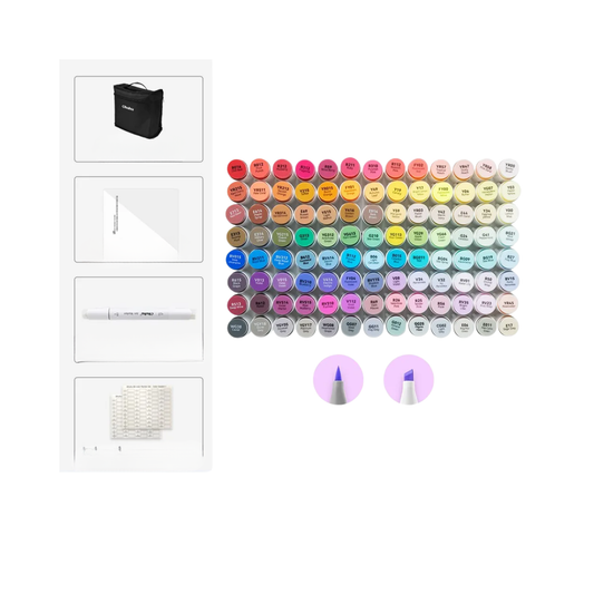 104 Dual Tip Brush & Chisel Sketching Markers