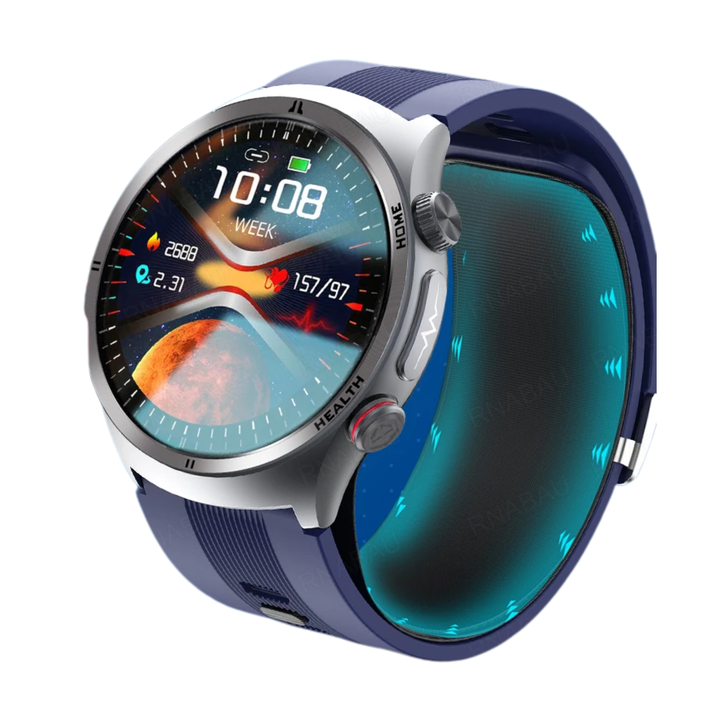 2025 Smart Airbag Watch Blood Pressure Monitor Blue