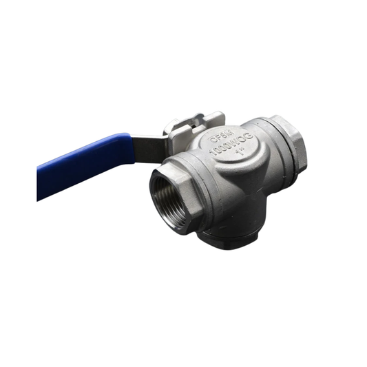 L-Port 3-Way Stainless Steel Ball Valve Connector