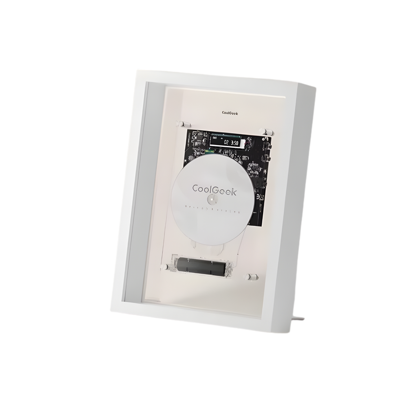 White Bluetooth CD Player Music Frame with Wall Mount Display