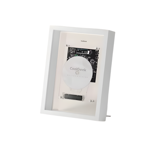 White Bluetooth CD Player Music Frame with Wall Mount Display