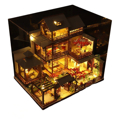 DIY Wooden Miniature Dollhouse Bookend with Dust Cover