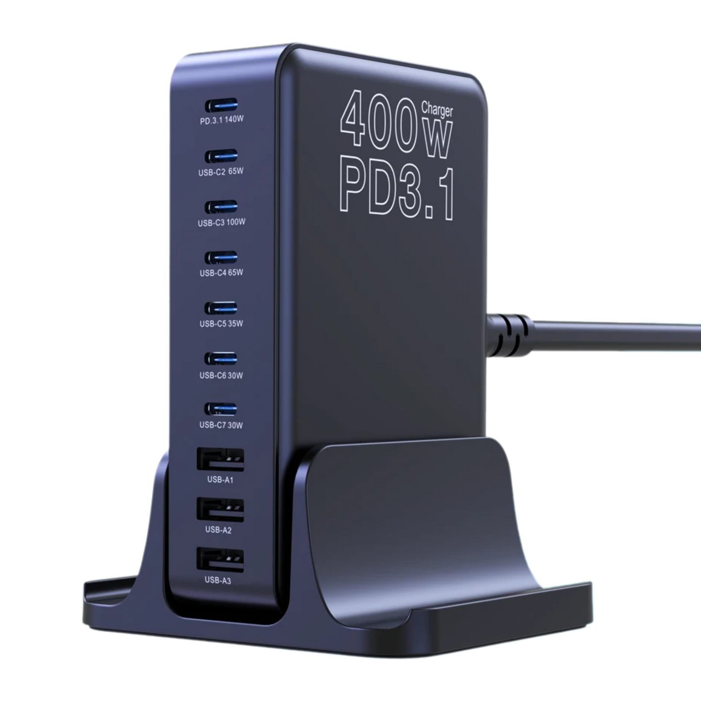 400W GaN USB-C Charging Station with 10 Ports