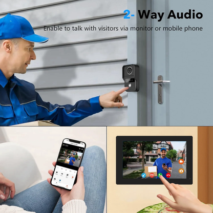 7-Inch Video Doorbell with 1080P Camera & Lock