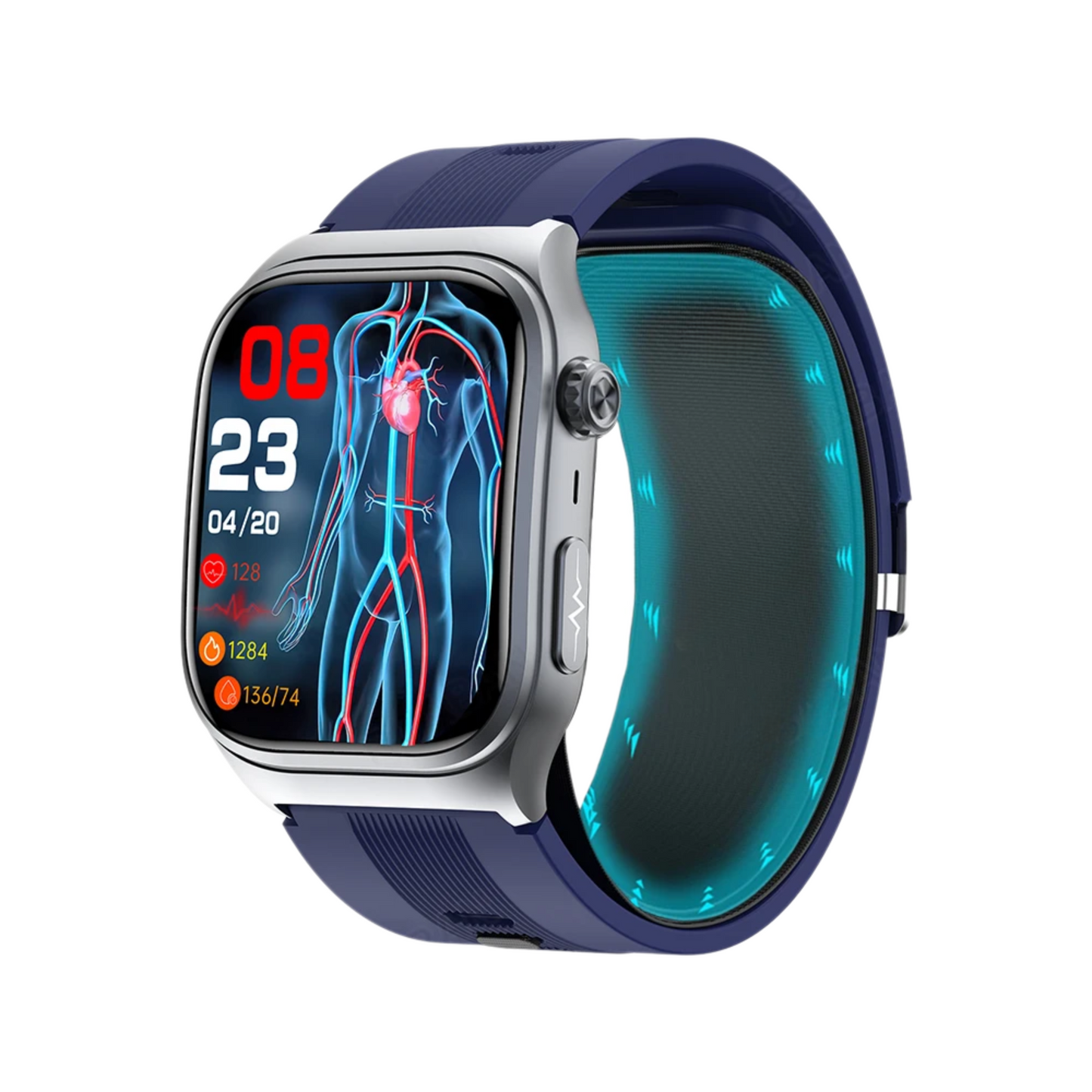 Blue Smart Watch for Bluetooth Call and Health Metrics