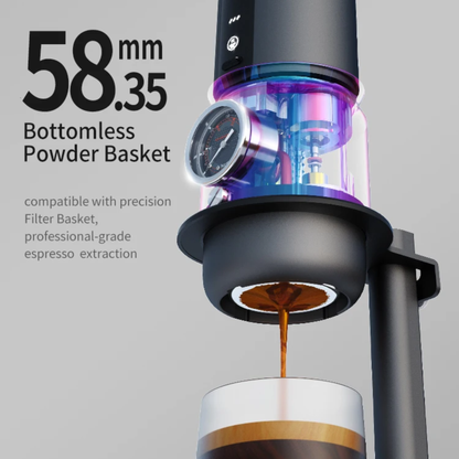 Rechargeable Travel Coffee Maker with Tamper and Bracket
