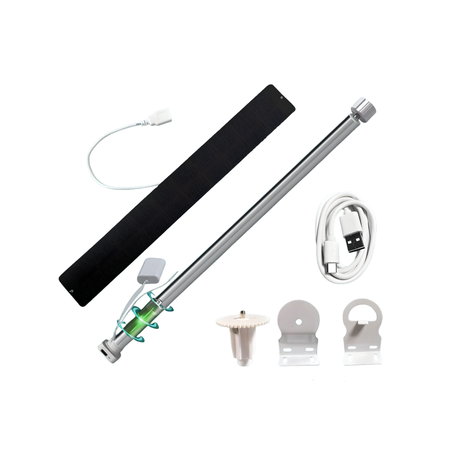 Smart Zigbee Roller Blind Motor with Solar Panel 25mm
