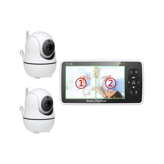 Dual Camera Baby Monitor 1080p HD with Temperature Sensor