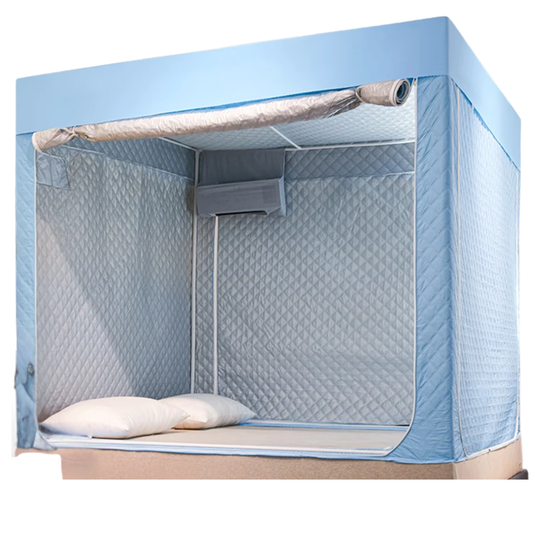 Portable Quilted Bed Tent 90x190 Blue Warm Frame
