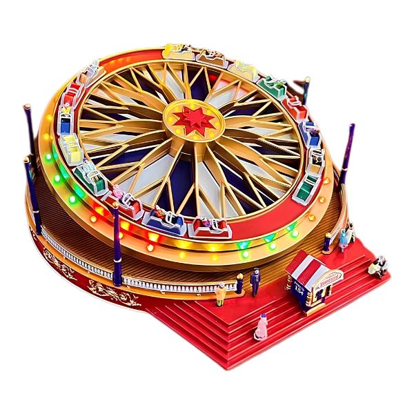 Rotating Roller Coaster Music Box with Amusement Park Design