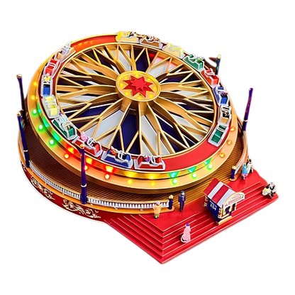 Rotating Roller Coaster Music Box with Amusement Park Design
