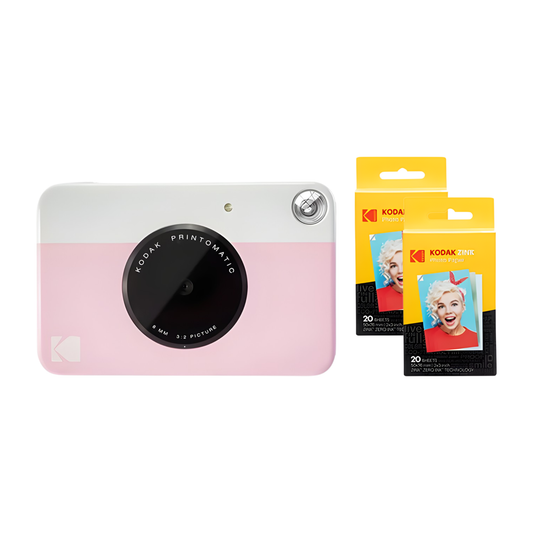 Pink Instant Print Digital Camera with 40 Films