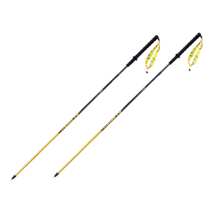 2PC Yellow Folding Walking Sticks 110cm for Hiking & Trekking