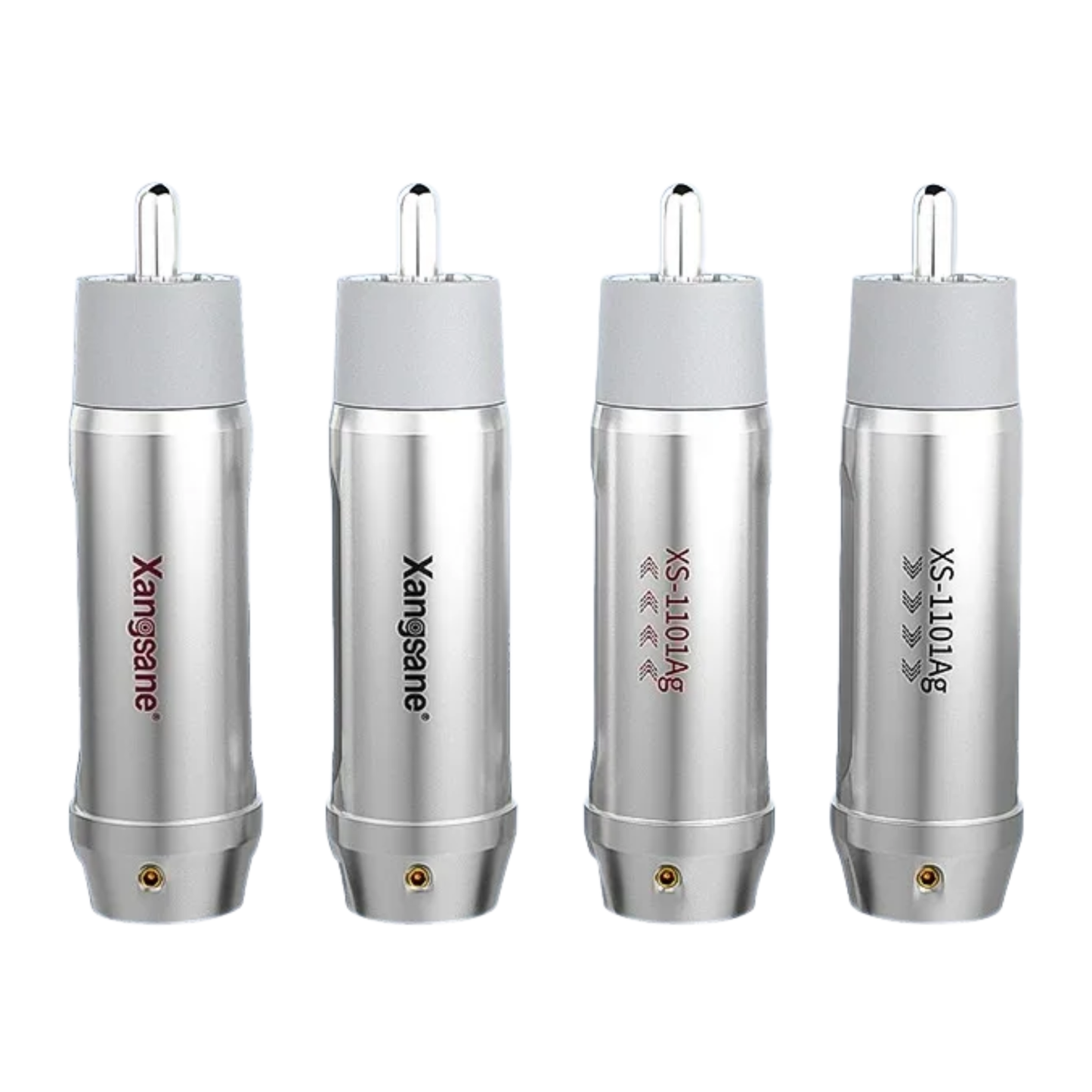 Silver RCA Plug Connectors DIY Cable 4pcs 7.5mm