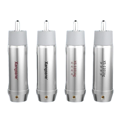 Silver RCA Plug Connectors DIY Cable 4pcs 7.5mm