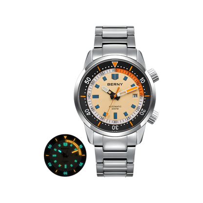 Super Luminous Automatic Dive Watch Beige Dial 200M