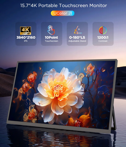 15.7 Inch 4K UHD Portable Monitor 10-Point Touchscreen