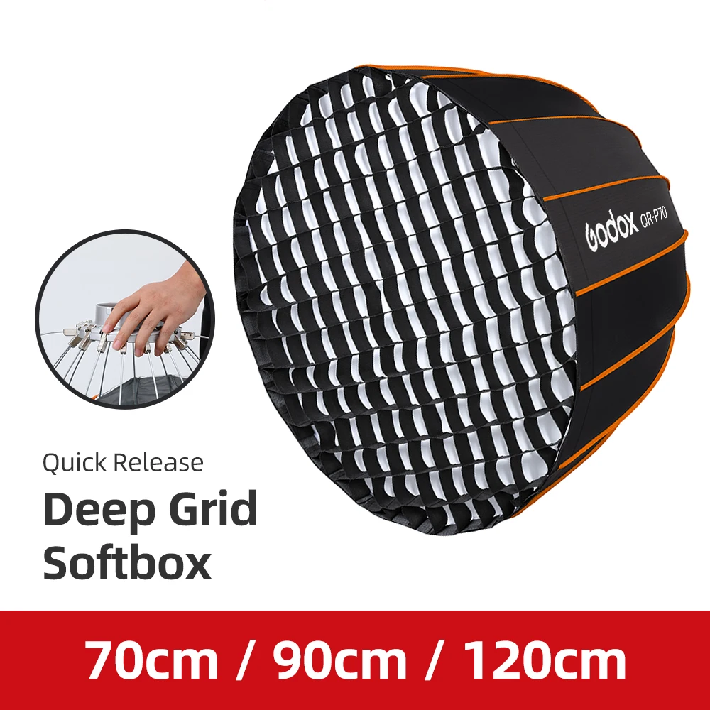 70cm Quick-Release Parabolic Softbox with Grid