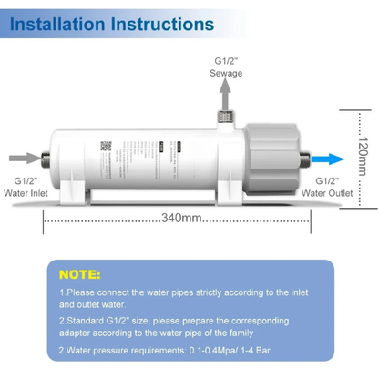 0.01um UF Water Filter Purifier Bacteria Reduction Washable Membrane