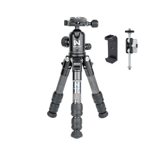 Lightweight Carbon Fiber Mini Tripod with Universal Phone Mount